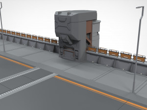 Sci-fi bridge 2 3D Model