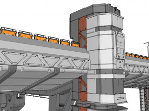 Sci-fi bridge 2 3D Model