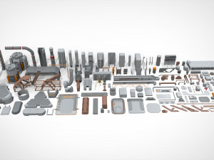 Sci-fi architecture elements collection 16 3D मॉडल