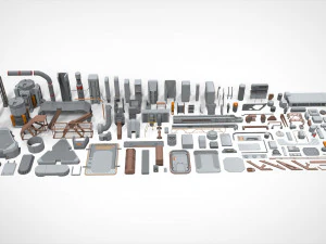 Колекція елементів науково-фантастичної архітектури 16 3D Модель