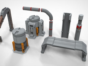 Sci-fi architecture elements collection 16 3D Model