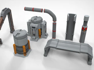 Sci-fi architecture elements collection 16 3D Model