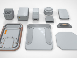 Sci-fi architecture elements collection 16 3D Model