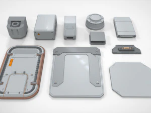 Sci-fi architecture elements collection 16 3D Model
