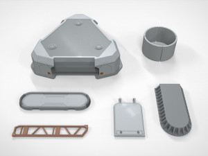 Sci-fi architecture elements collection 16 3D Model