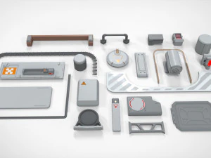 Sci-fi architecture elements collection 16 3D Model