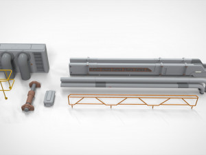 Sci-fi architecture elements collection 16 3D Model