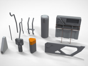 Sci-fi architecture elements collection 16 3D Model