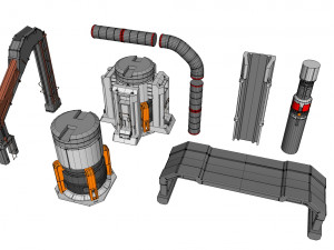 Sci-fi architecture elements collection 16 3D Model
