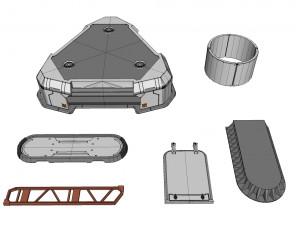 Sci-fi architecture elements collection 16 3D Model