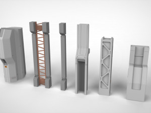 Sci-fi architecture elements collection 17 3D Модель