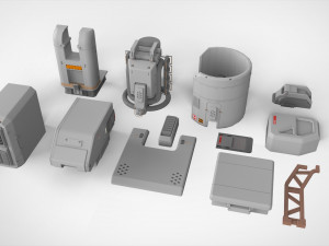 Sci-fi architecture elements collection 17 3D Модель
