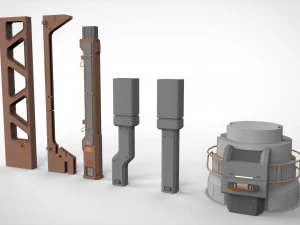 Sci-fi architecture elements collection 17 3D Model