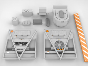 Sci-fi architecture elements collection 17 3D Модель