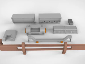 Sci-fi architecture elements collection 17 3D Model