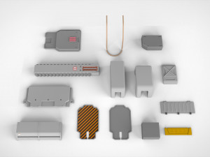 Sci-fi architecture elements collection 17 3D Модель