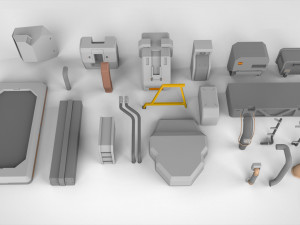 Sci-fi architecture elements collection 17 3D Модель