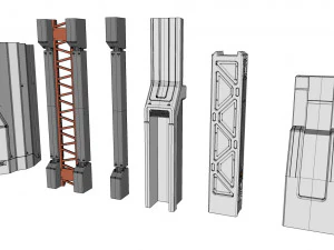 Sci-fi architecture elements collection 17 3D Model