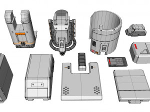 Sci-fi architecture elements collection 17 3D Модель