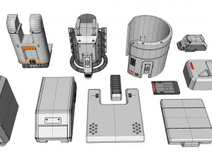 Sci-fi architecture elements collection 17 3D Model