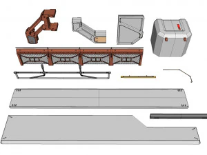 Sci-fi architecture elements collection 17 3D Model