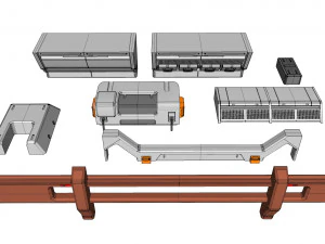 Sci-fi architecture elements collection 17 3D Model