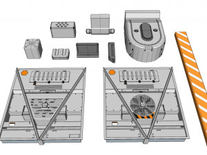 Sci-fi architecture elements collection 17 3D Модель