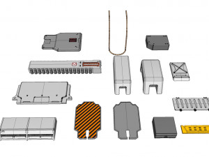 Sci-fi architecture elements collection 17 3D Модель