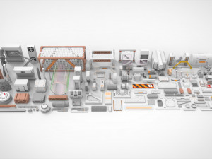 Sci-fi architecture elements collection 18 3D मॉडल