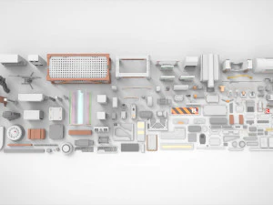 Sci-fi architecture elements collection 18 3D Model