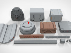 Sci-fi architecture elements collection 18 3D Модель