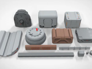 Sci-fi architecture elements collection 18 3D Model