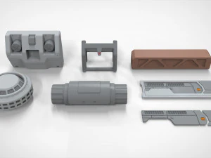 Sci-fi architecture elements collection 18 3D Model