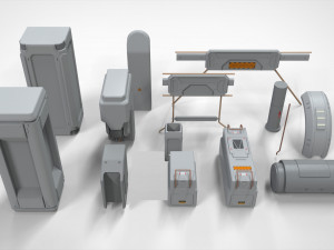 Sci-fi architecture elements collection 18 3D Модель