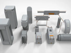 Sci-fi architecture elements collection 18 3D Model