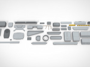 Sci-fi architecture elements collection 18 3D Модель