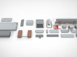 Sci-fi architecture elements collection 18 3D Модель