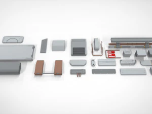 Sci-fi architecture elements collection 18 3D Model