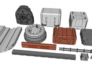 Sci-fi architecture elements collection 18 3D Model