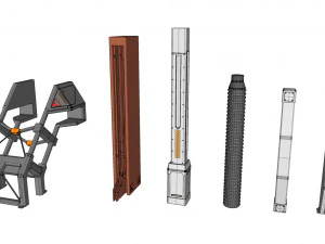 Sci-fi architecture elements collection 18 3D Model