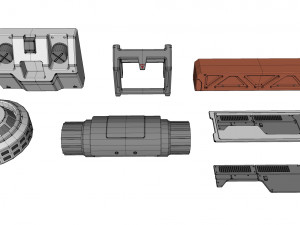 Sci-fi architecture elements collection 18 3D Модель