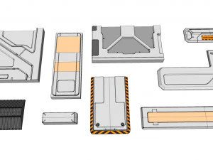Sci-fi architecture elements collection 18 3D Model