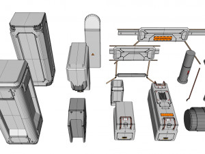 Sci-fi architecture elements collection 18 3D Модель