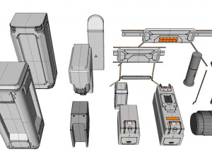 Sci-fi architecture elements collection 18 3D Model