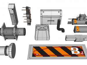 Sci-fi architecture elements collection 18 3D Model