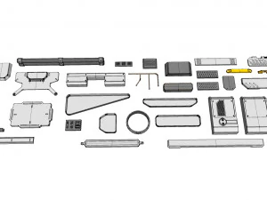 Sci-fi architecture elements collection 18 3D Model