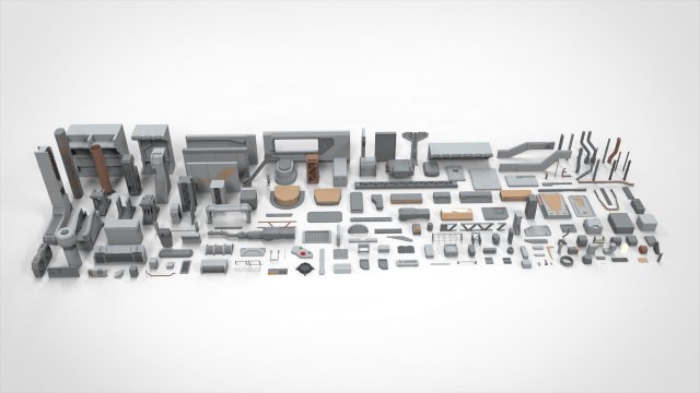 Sci-fi architecture elements collection 19 3D मॉडल .c4d .max .obj .3ds .fbx .stl .blend 