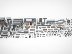 Sci-fi architecture elements collection 19 3D Model