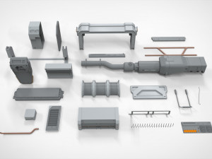 Sci-fi architecture elements collection 19 3D मॉडल