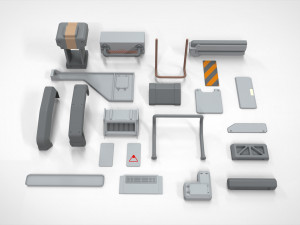 Sci-fi architecture elements collection 20 3D-Modell
